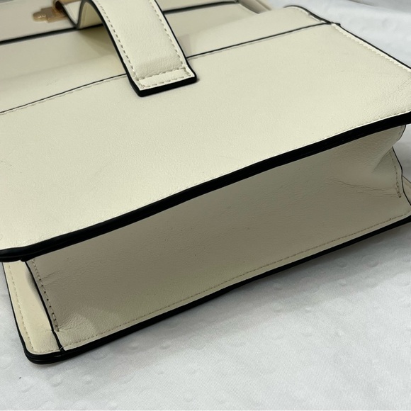 Muse Royale Small Satchel with Clasp Closure, Ivory, Faux Leather Cross body - Picture 6 of 7